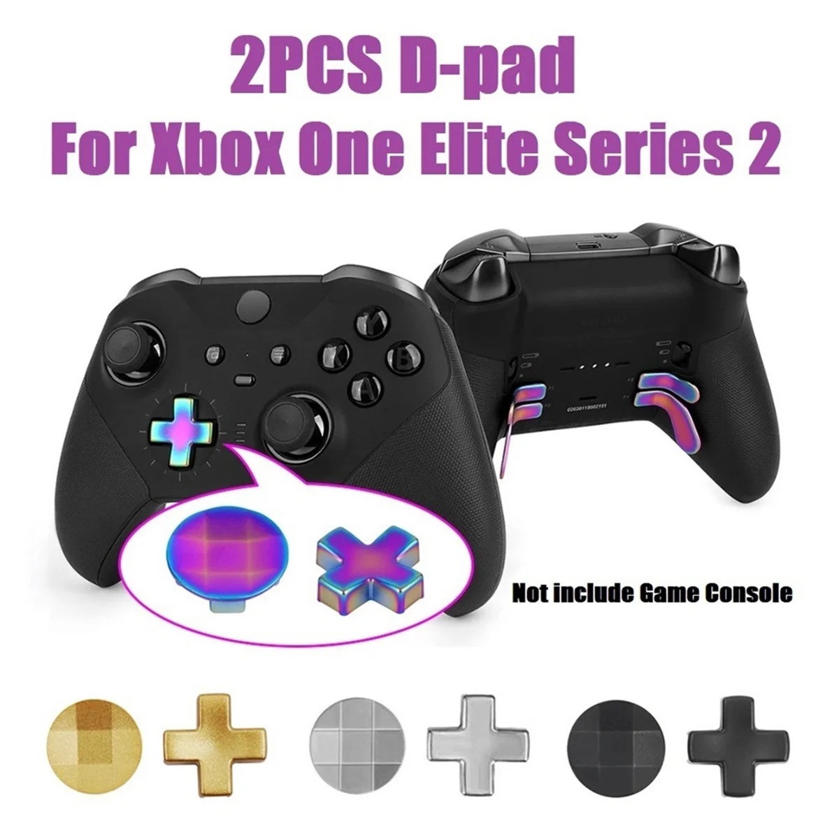 For Xbox One Elite Series 2 2PCS D-Pad Gaming Metal Controller Parts Replacement Controller Component Set Gold