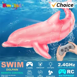 2.4G Rc Dolphin Fish Toy Light Water Pool Electric Waterproof Remote Control Swimming Animal Toys for Boys Kids Christmas Gift