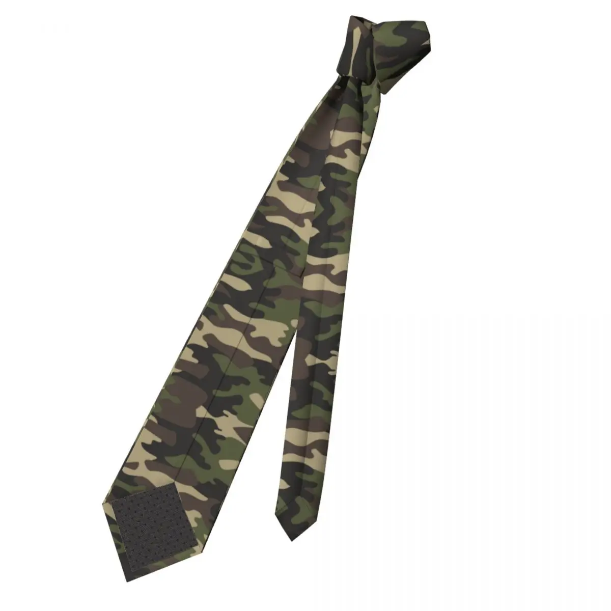 Custom Green Brown Military Camouflage Tie Mens Formal Silk Army Jungle Camo Neckties for Office