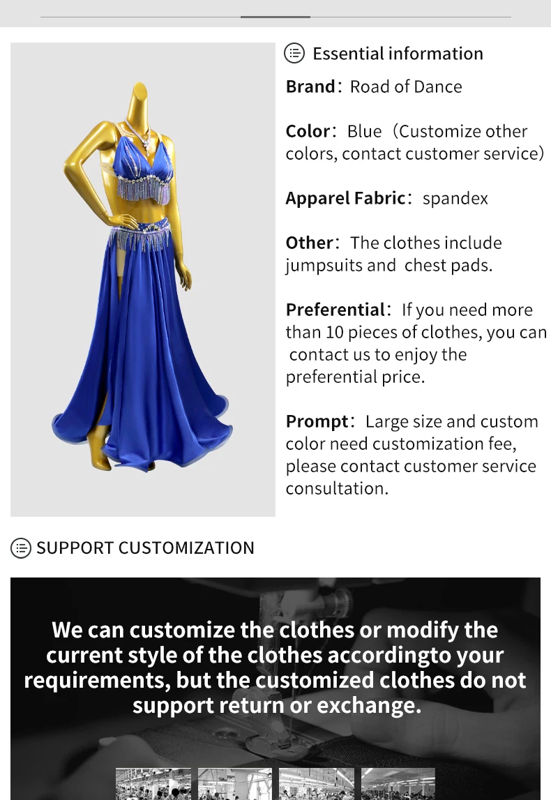 Bauchtanzkostüm Bühnenkleidung Damenanzug Orientalische Aufführungskleidung Mädchen Bauchtanzkleid Abend-Übungskleidung – Detail 3