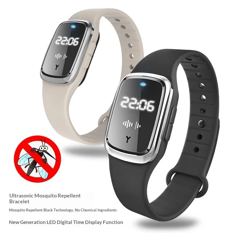 Pulseira Repelente de Mosquitos Ultrassônica, Bracelete Repelente de Insetos Não Químico, Repelente Eficiente para Casa e Esportes ao Ar Livre