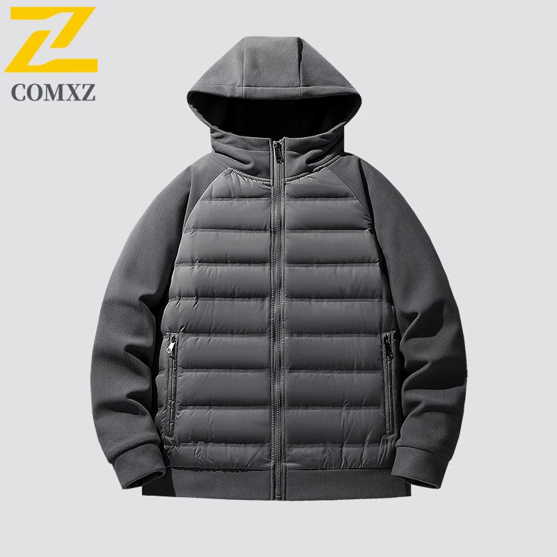 زوجين أسفل سترة 2025 نمط جديد 90 بطة بيضاء أسفل الرياضة في الهواء الطلق سميكة مكافحة الباردة الدافئة معطف مقنع معطف الشتاء عادية أسفل معطف