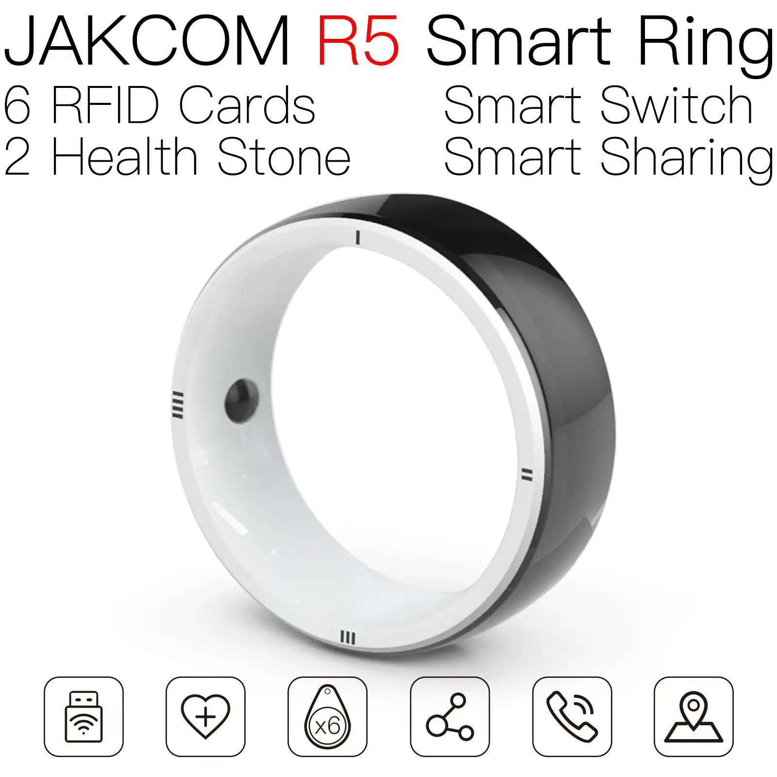 

JAKCOM R5 Smart Ring Newer than rf metal card uid rfid ic nfc cloner pulseirs tag 125khz microcontroller gen2 20pcs 13 56 mhz