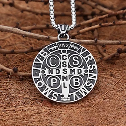 Fashion Vintage San Benito Exorcist Pendant Punk Stainless Steel Christian Jesus Necklace For Men Women Amulet Jewelry Wholesale