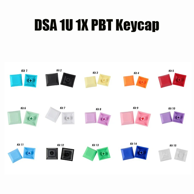 DSA Profile PBT 1U Keycaps Mechanical Keyboard Mixded Color Blank Custom Gaming Mx Switch Keycap Clear Bcaklight 1U DSA Height