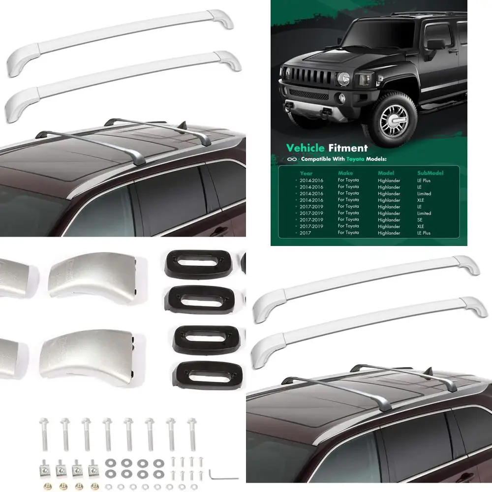 

Toyota Highlander 2014-2019 Silver 165lbs Capacity Roof Cross Bar Cargo Rack