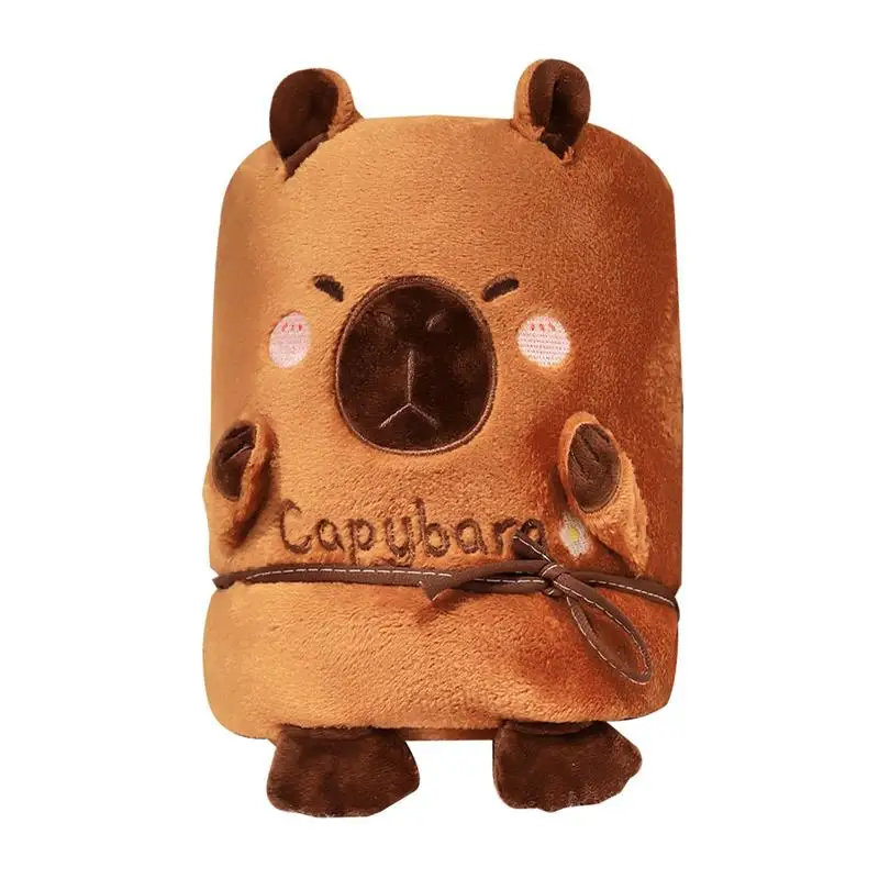 

Capybara Plush Blanket Soft Cute Animals Shape Throw Blanket Office Nap Wearable Warm Blanket Cartoon Capybara Cape Winter Gift