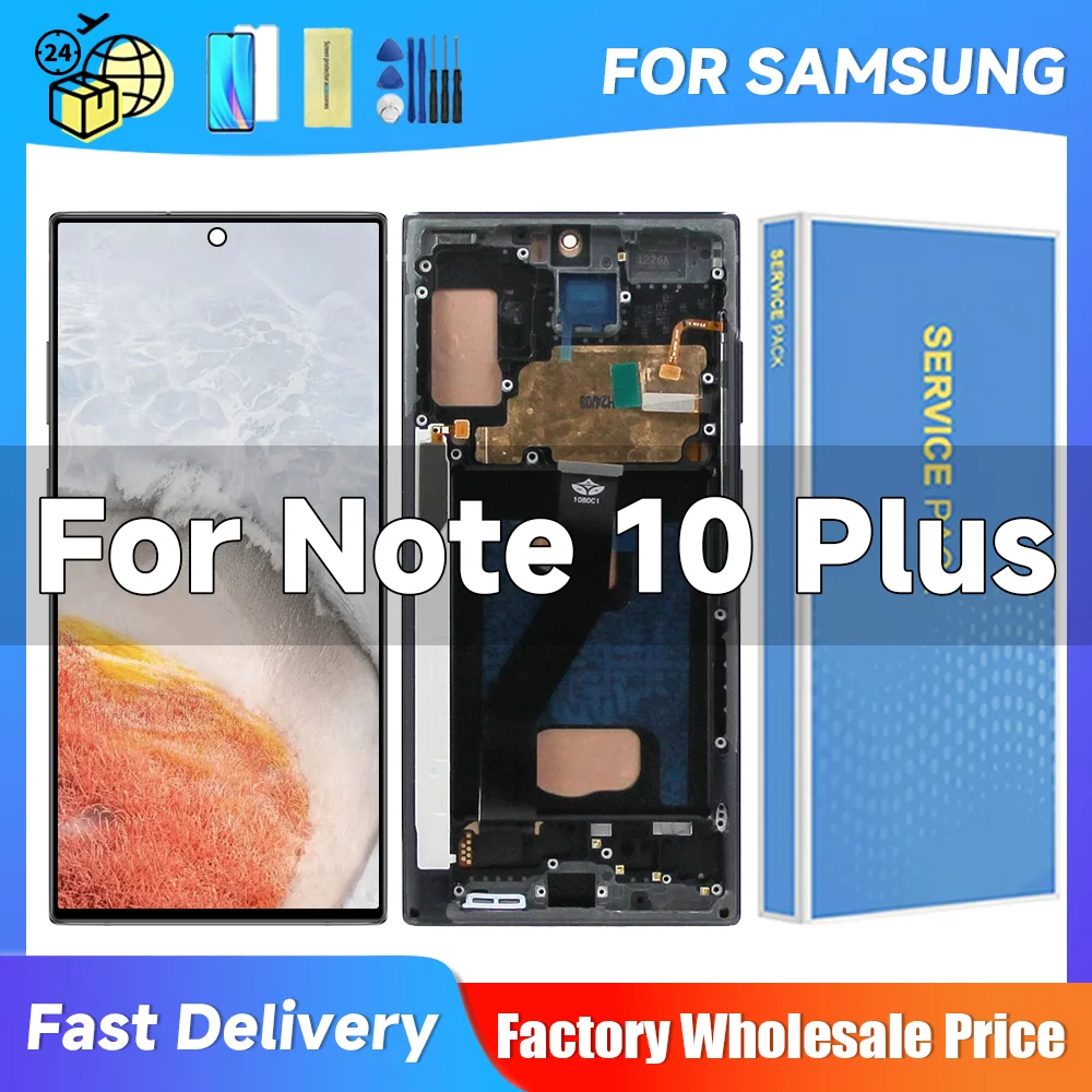 Note 10 Plus For Samsung 6.8\'\'For Note10+ N975F N975 N975W LCD Display Touch Screen Digitizer Assembly Replacement