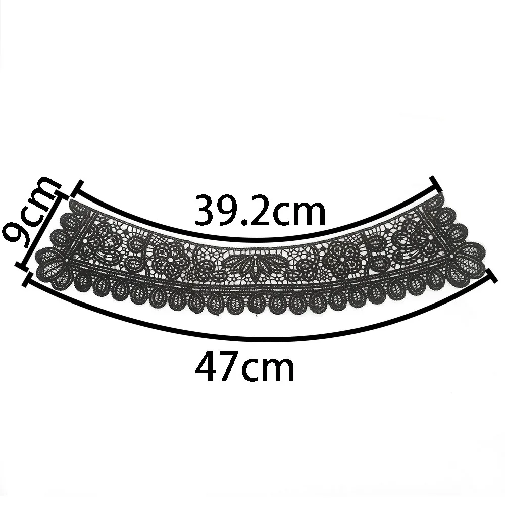 Wholesale sales of 1-10 pieces black and white embroidery Shredded milk single collar long DIY sewing collar lace accessories