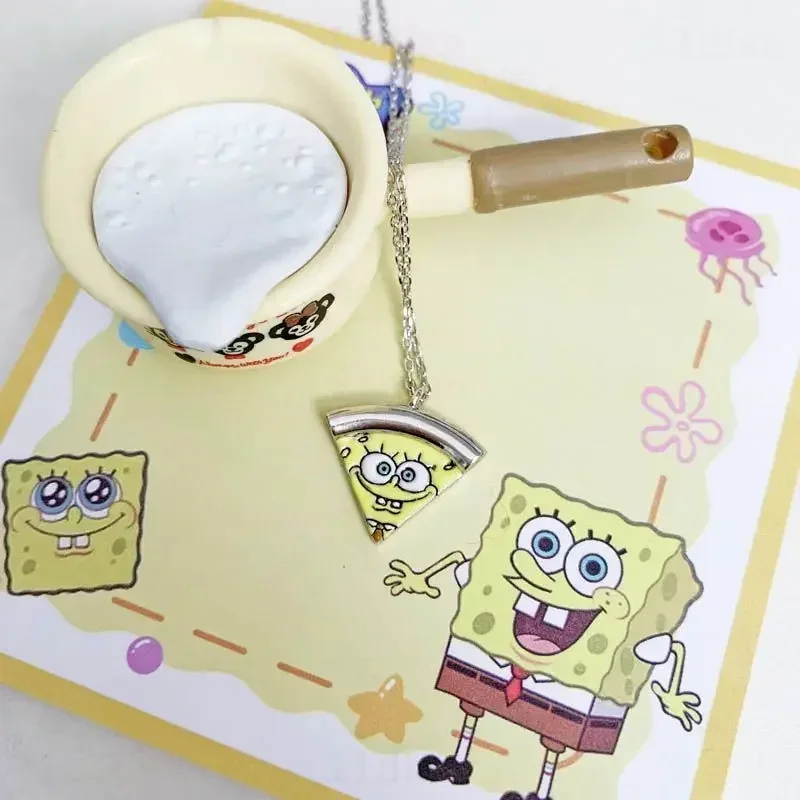 Sponge-bob Necklace Patricks Star Squidwards Cartoon Metal Friend Cute Couple Pendant Kids  Anime BFF Friendship Jewelry Toys