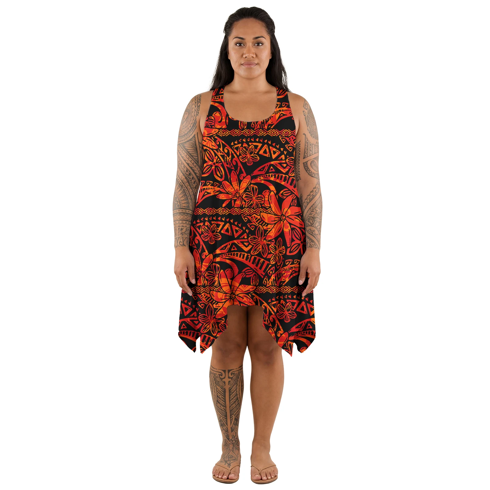High Quality Custom Samoan Tribal Women Tank Tops Short Skirts Polynesian Plus Size Elegant Dresses Hawaiian Island Dress Ladies - view 5