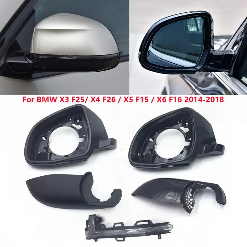 For BMW X3 F25 X4 F26 X5 F15 X6 F16 2014-2018 Car Rearview Mirror Lower Base Cover Cap Lid Side Turn Signal Light Lamp