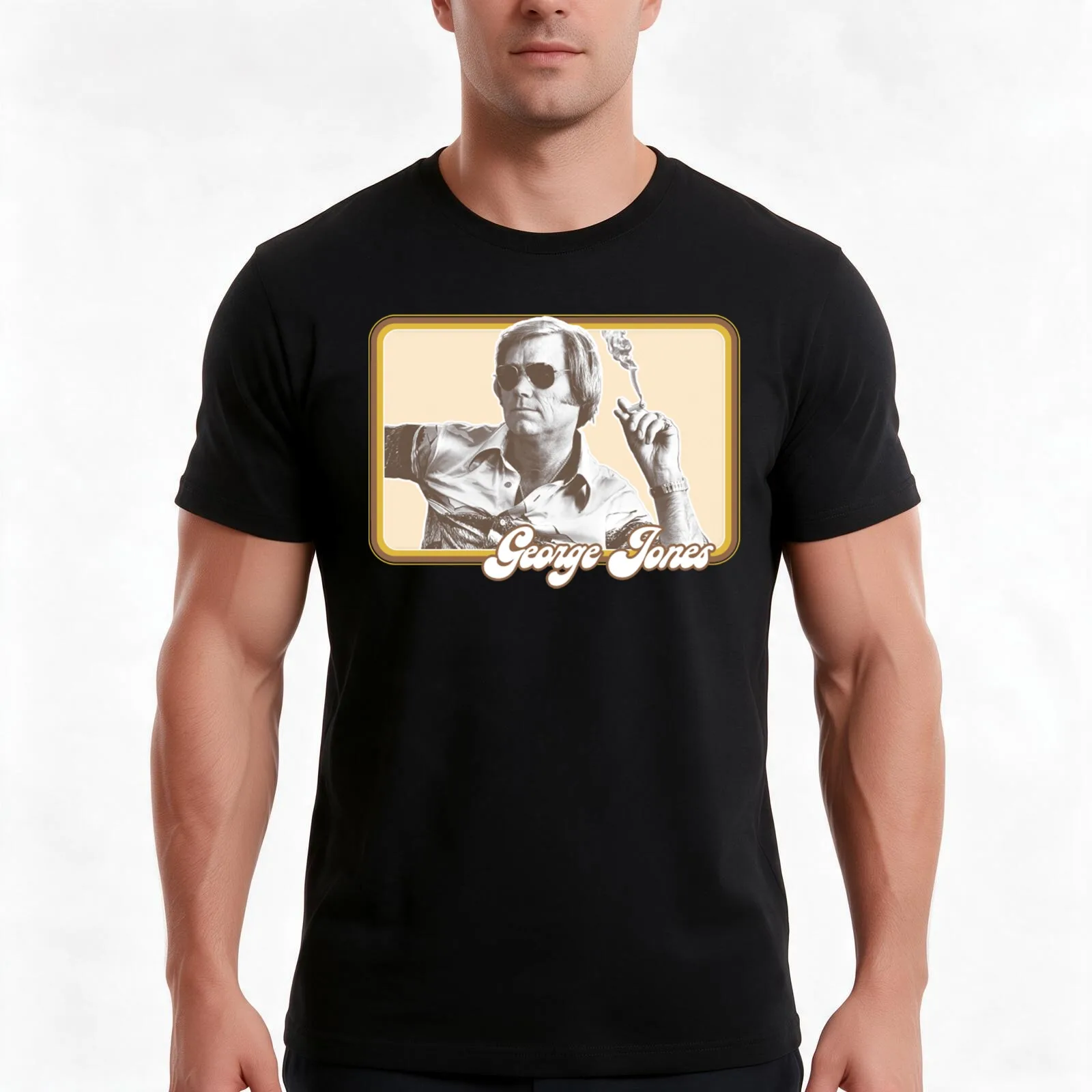 George Jones Classic T-Shirt, Summer Casual Cotton Tee, Oversized Streetwear Tops, Vintage Graphic Print, Loose Fit Short Sleeve
