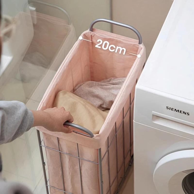 

36L Detachable Fabric Foldable Laundry Hamper-Waterproof Square Storage Basket with Wheels for Bathroom Clothes Organization