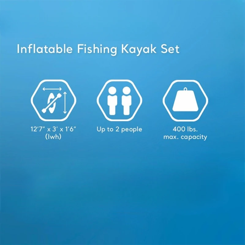 Inflatable Kayak Set: Includes Kayak Paddles and High-Output Pump – Super Tough PVC – Adjustable Bucket Seat