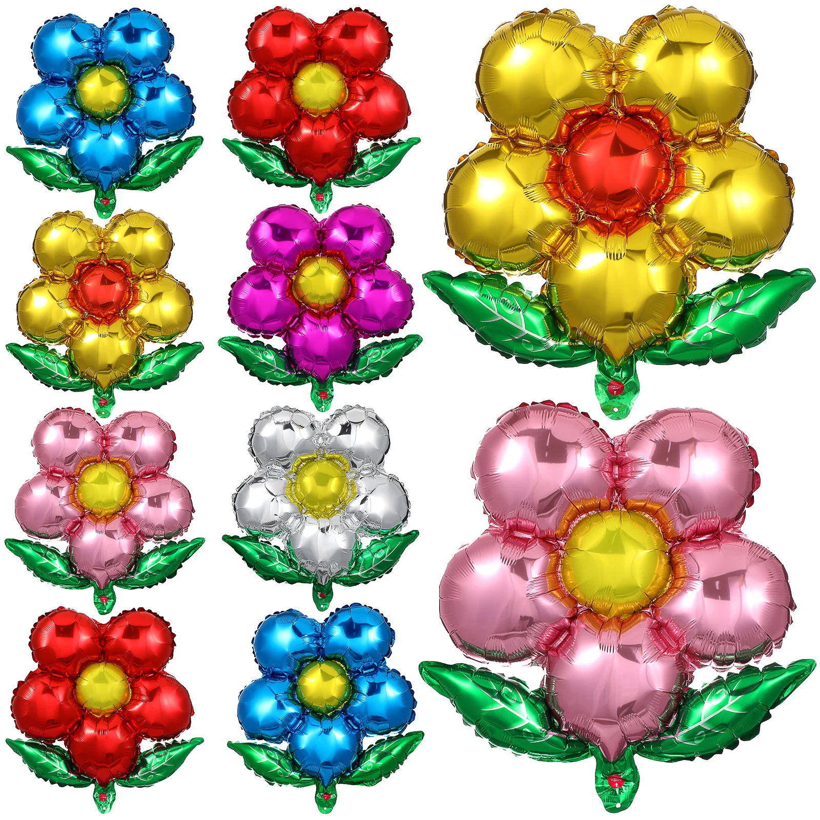 

10pcs 18inch Festival Aluminum Foil Balloon Flower Balloon For Wedding Party Holiday (Mixed Colour)