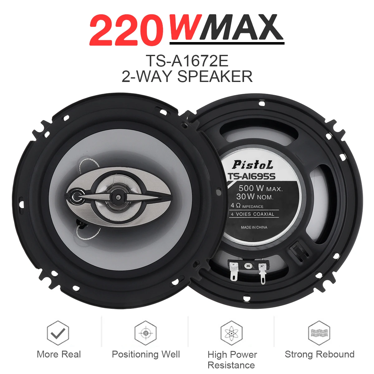 

2pcs 6 Inch Car Coaxial Speakers 16cm 350W 4 Way Auto Music Stereo Full Frequency Hifi Car Speakers Nondestructive Installation