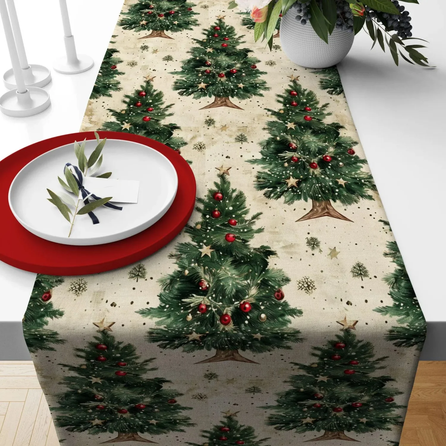 Weihnachts-Tischläufer, festliche Feiertags-Essdekoration, Tischdecke für das neue Jahr, Weihnachtsläufer, Heimdekoration für den Winter
