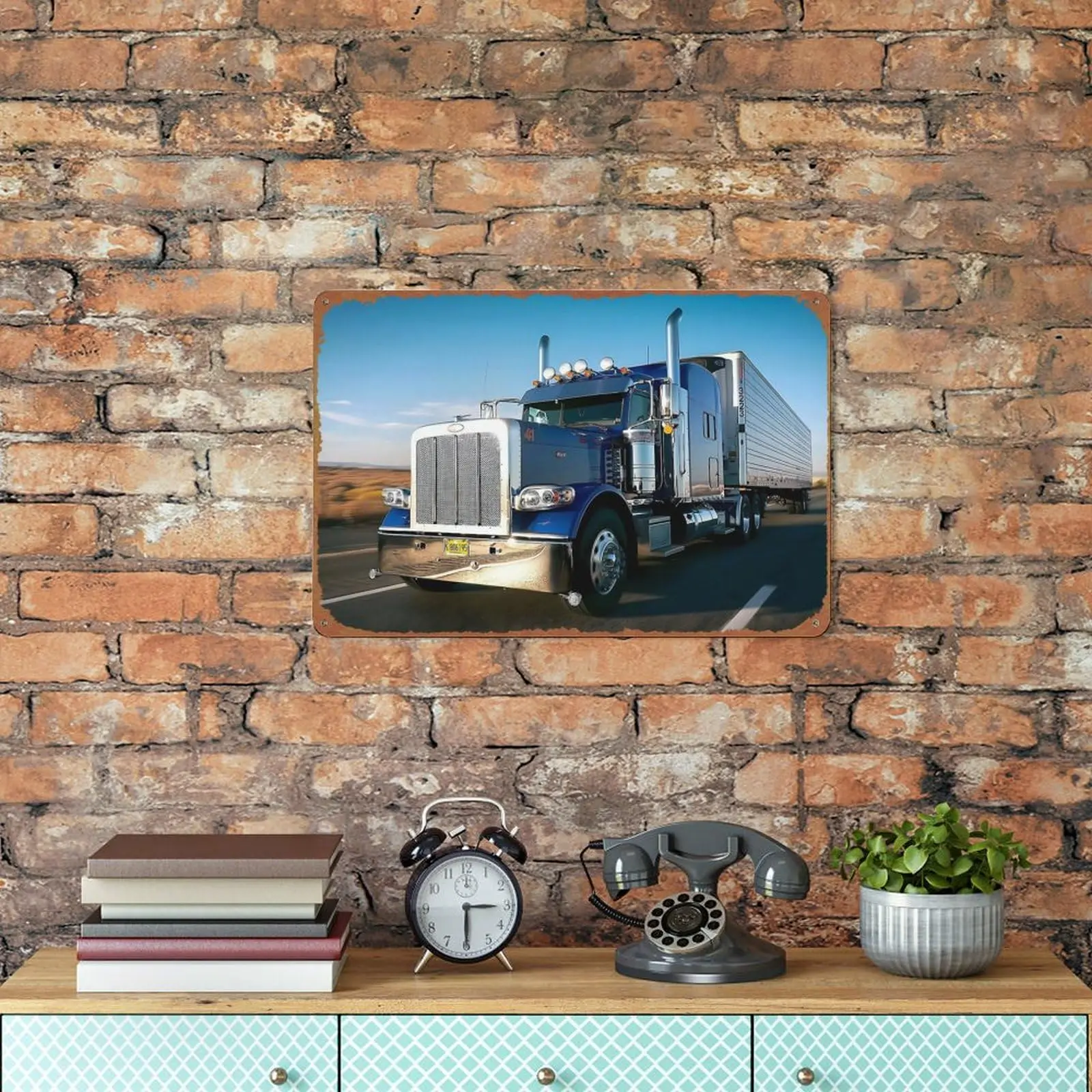 Truck Peterbilt Sports posters Metal Sign Tin Metal Retro Wall Decor for Home,Street,Gate,Bars,Club