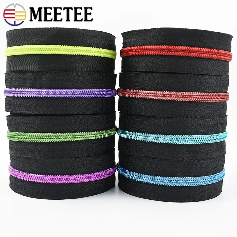 1-5M Meetee 5 # cerniere al metro con cerniera cursore estrattore borsa plastica Nylon Zip chiusure Kit di riparazione vestiti accessorio per cucire