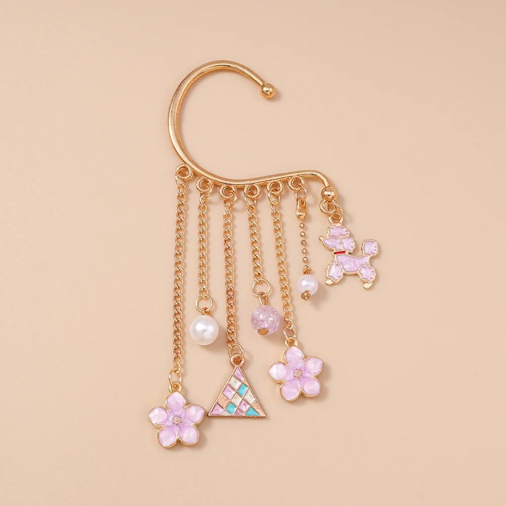 Aihua Neue Perle Sakura Blume Clip Ohrringe Für Frauen Lange Quaste Nicht-Piercing Ohr Clips Gefälschte Knorpel Ohrringe Schmuck geschenke – Detail 8