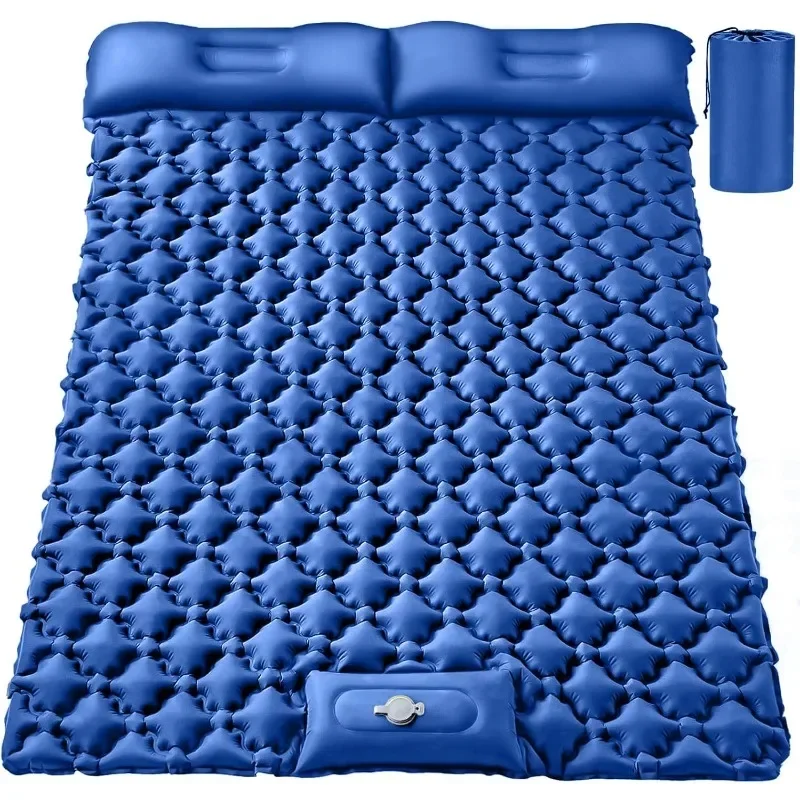 

TEKIK Double Sleeping Pad, Ultralight 4" Extra-Thick Self Inflating Sleeping Mat Portable Camping Mat for Backpacking Hiking