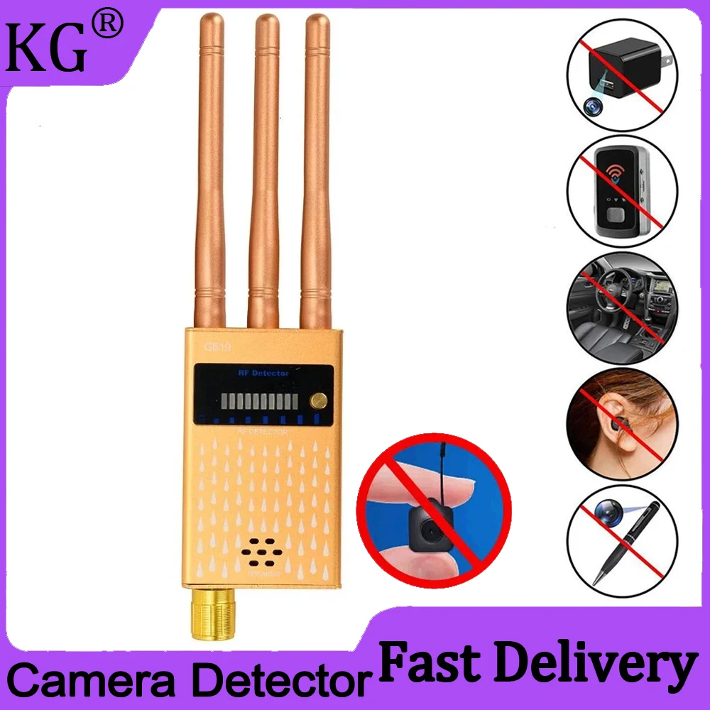 

Three Antennas 1-8000MHz RF Signal Detector Wireless Audio Bug Hidden Camera Detector Finder,2G 3G 4G Mobile Phone Bug Detector