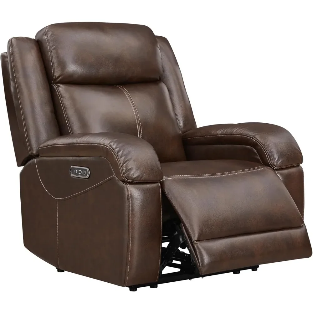 Genuine Leather Power Recliner Chairs for Adults, Wall Hugger RV Recliner , Recliner Sofa Chair ,Christmas Gift for Parents