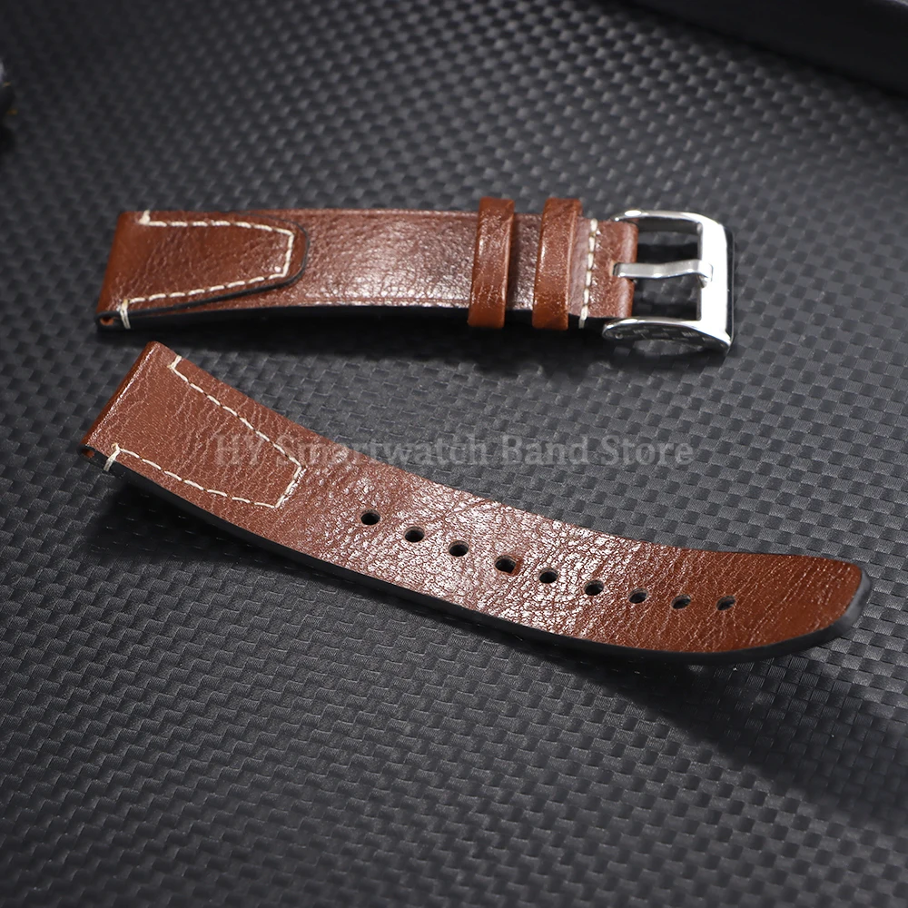 Винтажный масляный восковой ремешок для часов 20 мм 22 мм для Huawei Watch GT4/3/2, ремешок для Samsung для Seiko, универсальный браслет из воловьей кожи