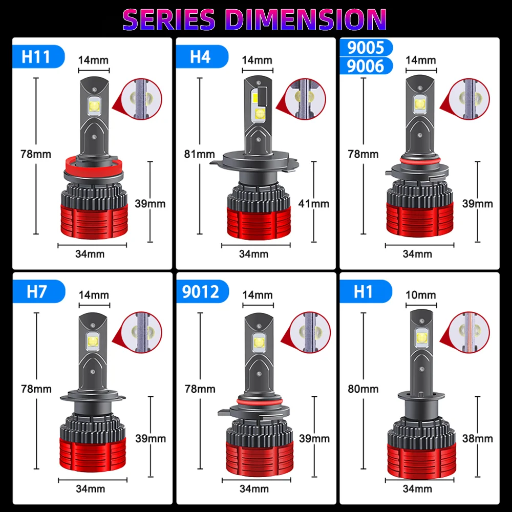 Afarnova 1700W High Power Headlight Lamp 1500000LM Bulb For Car 6500K H11 H8 H9 LED Lens CSP Led Canbus Auto Lamp 12V