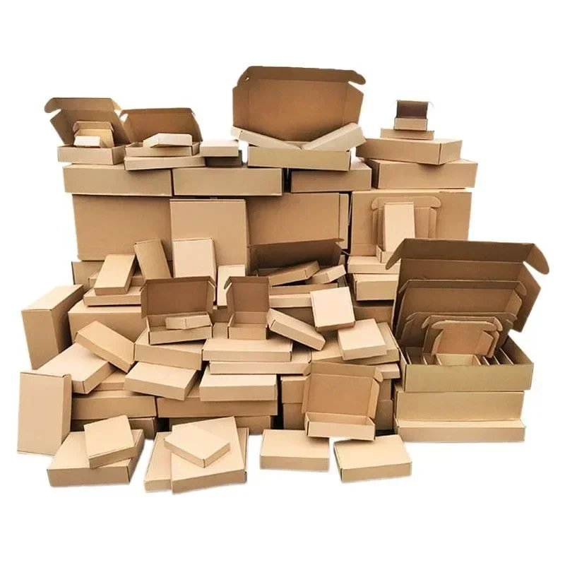 10pcs Express Packaging Cardboard Carton 3-layer Extra Hard Thick Jewelry Clothing Packaging Box Folding Flat Cardboard Case