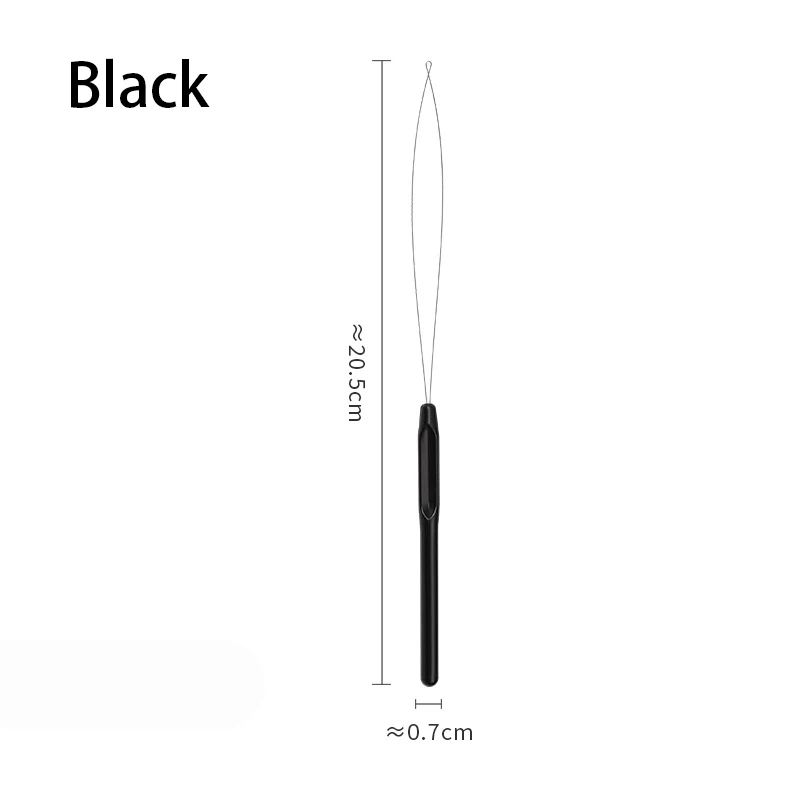 Micro Rings Loop Threader Ferramenta Puxando Agulha, Usado com Alicate de Cabelo e Contas para Cabelo Humano, Extensão de Penas, Tufting Threader