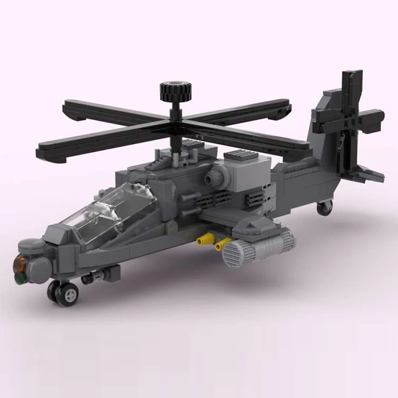 qwer AH-64 Apache Armed Helicopter Model MOC Building Bricks War Equipment Modular Technology Gift Holiday Assemble Children Toy