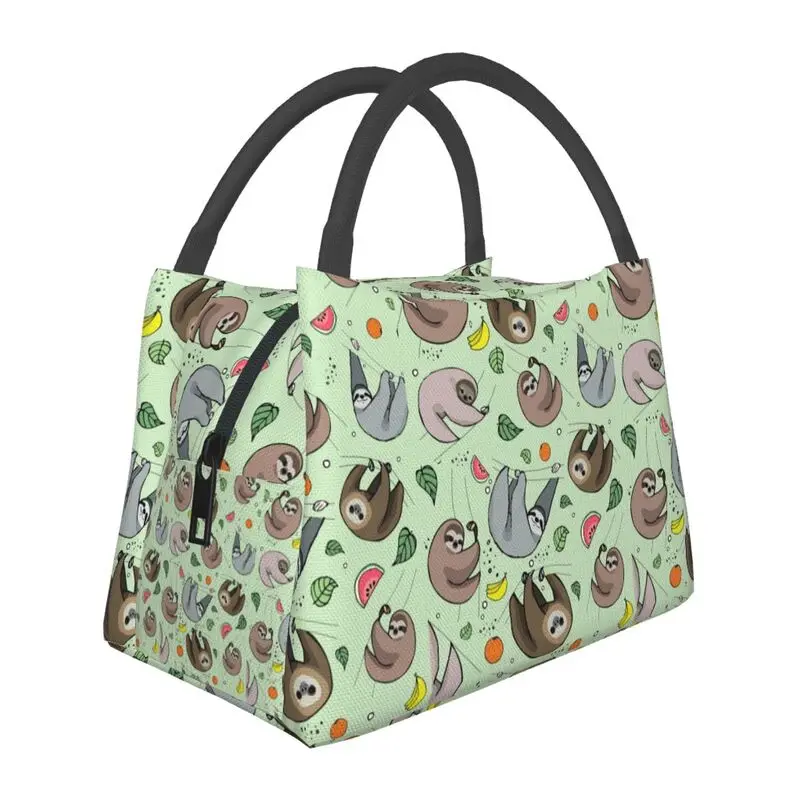 

Adorable Sloths Pattern Insulated Lunch Bags for Women Kawaii Lazy Animal Resuable Cooler Thermal Food Lunch Box Work Travel