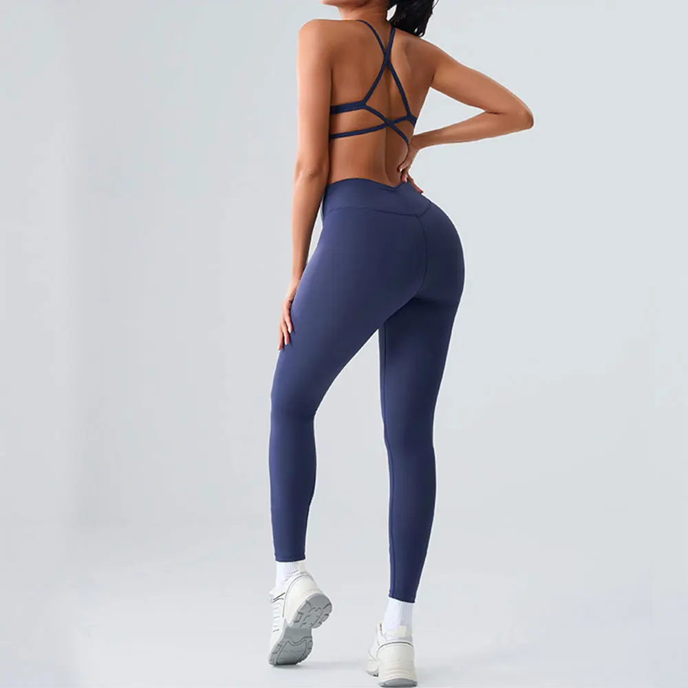 

Women's 2PCS Yoga Set Workout Set Sportswear Gym Clothing Fitness Push Up Vest High Waist Leggings Yoga Set Sports Suits