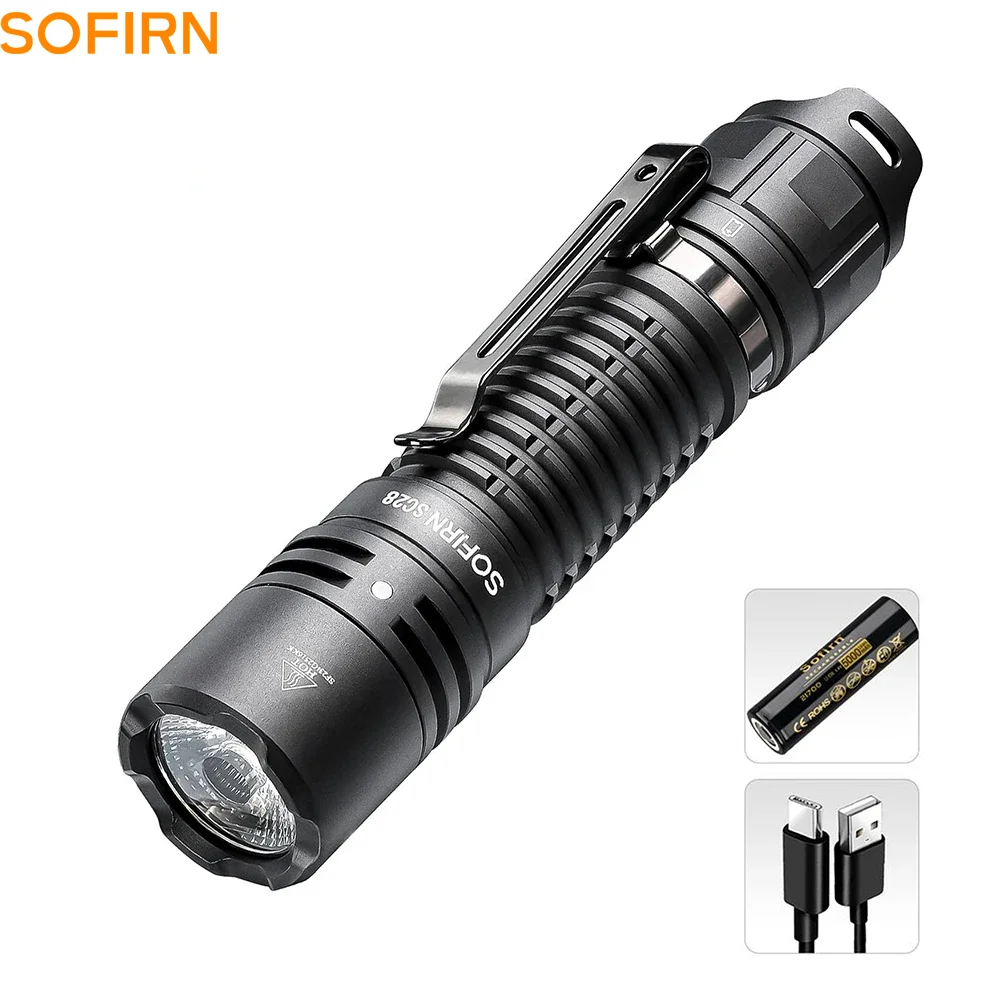sofirn-ポータブル充電式led懐中電灯強力なトーチedcフラッシュキャンプ用ipx8sc28xhp50bhd2800lm21700-21700