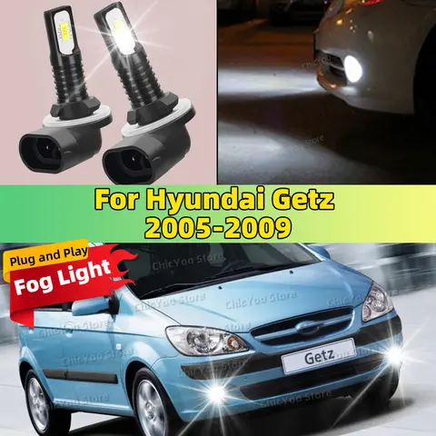 For Hyundai Getz 2005 2006 2007 2008 2009 2Pcs LED Lamp Car Front Fog Light 20000LM Ultra Bright Plug and Play in 5 Minutes