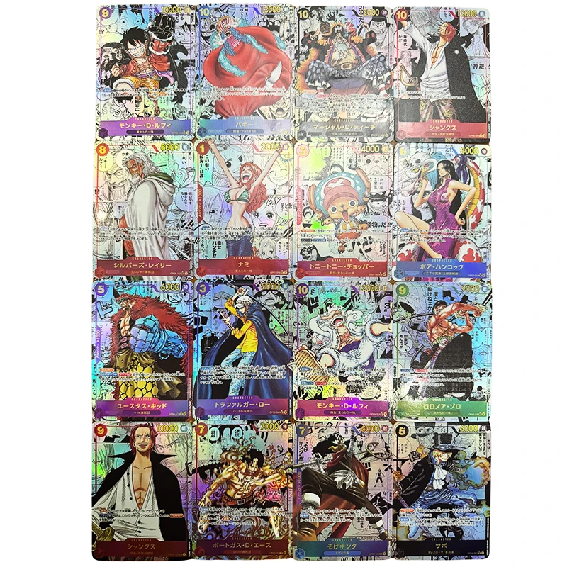 Anime One Piece Japanese English Version OPCG Replica Zoro Shanks Ace Nika Luffy Chopper Boa Hancock Game Anime Collection Cards