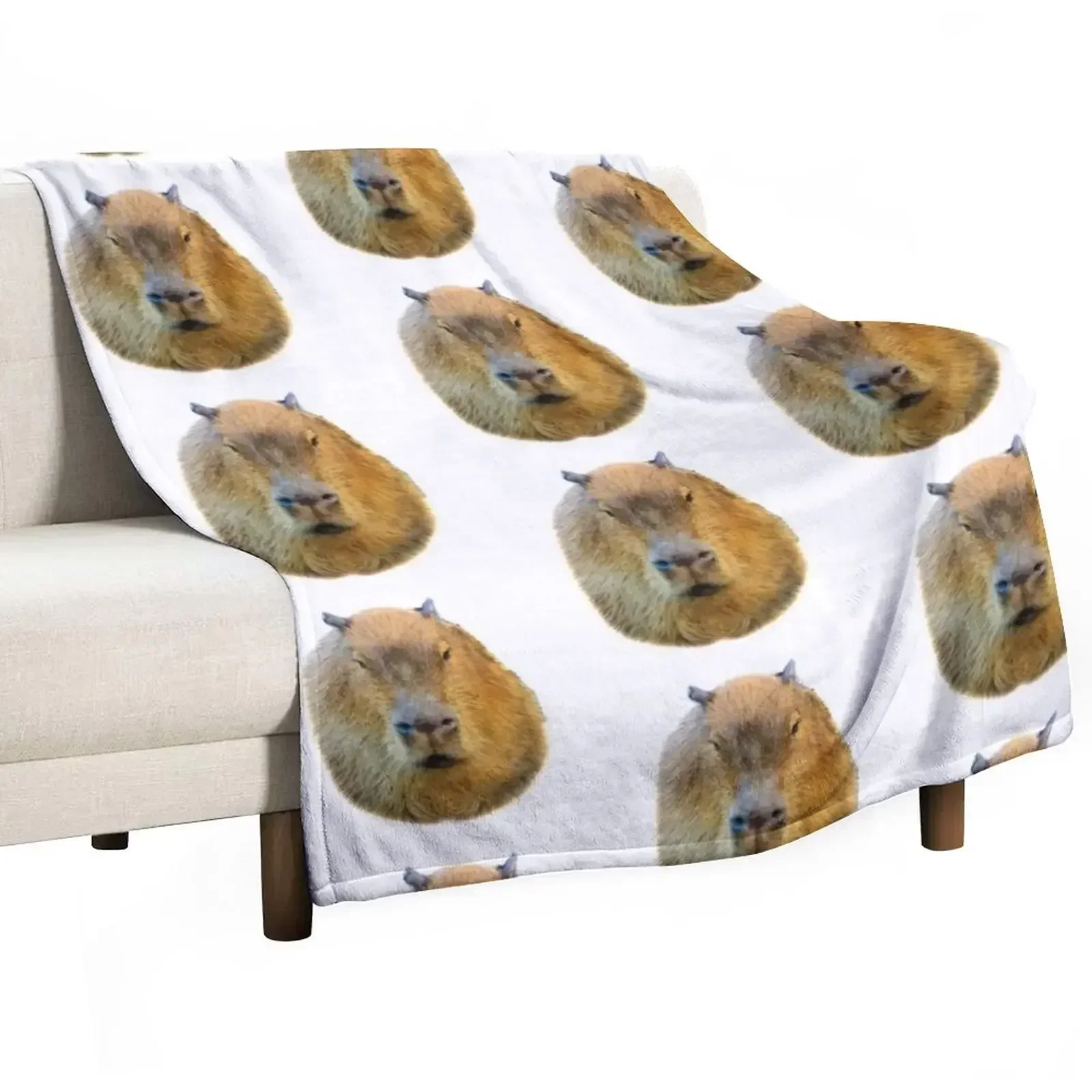 

Capybara head Throw Blanket warm winter cosplay anime Blankets