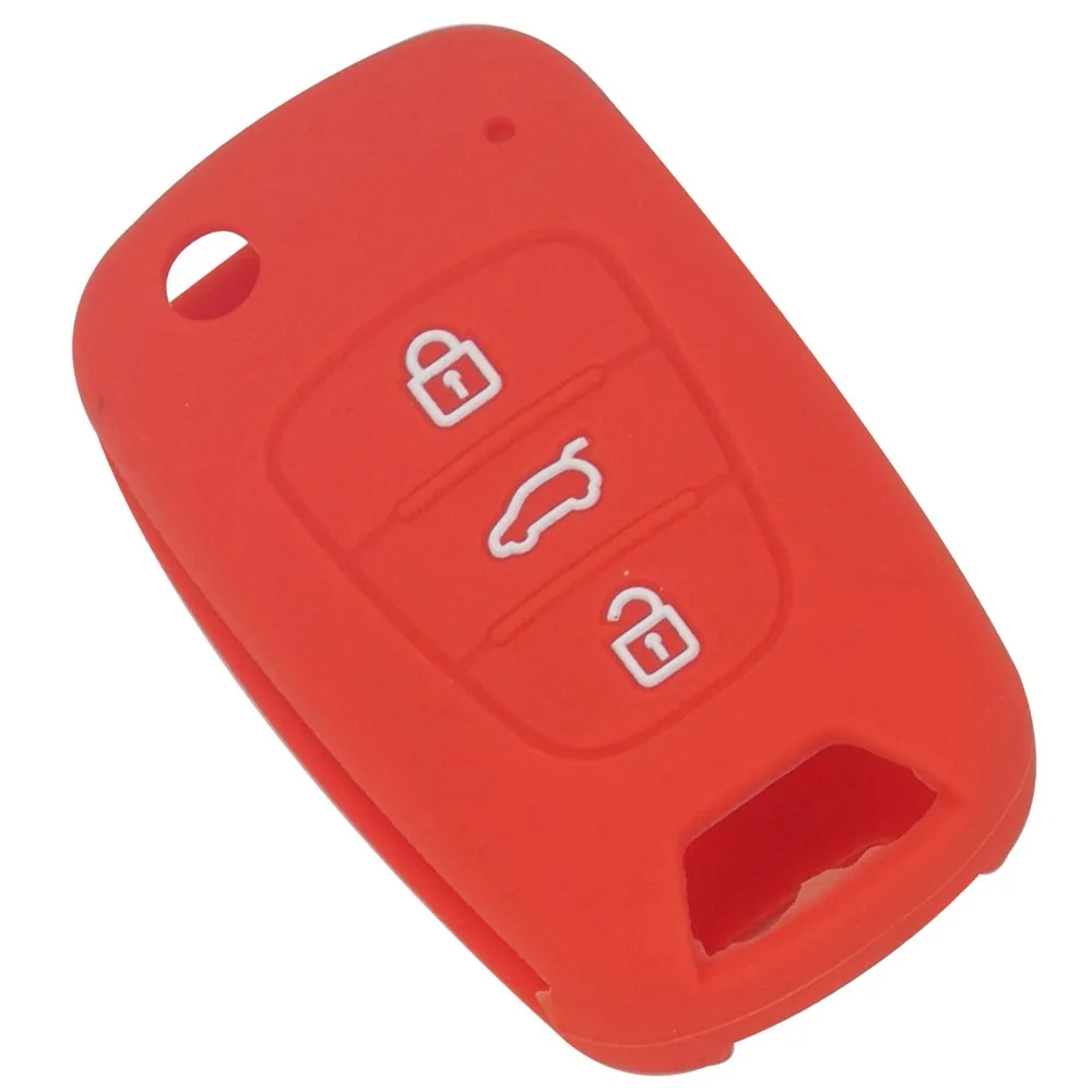 jingyuqin Silicone Key Cover For Kia RIO K2 K5 Sportage Sorento fit Hyundai i20 i30 i35 iX20 iX35 Solaris Verna Folding fob Case