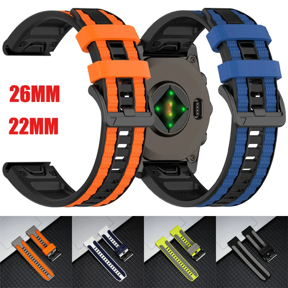 26mm 22mm Schnellwechsel-Silikonarmband für Garmin Quatix 8/Tactix 8 51mm 47mm Sportarmband für Garmin Fenix 8 E 7 7X Pro 6X 5 Band