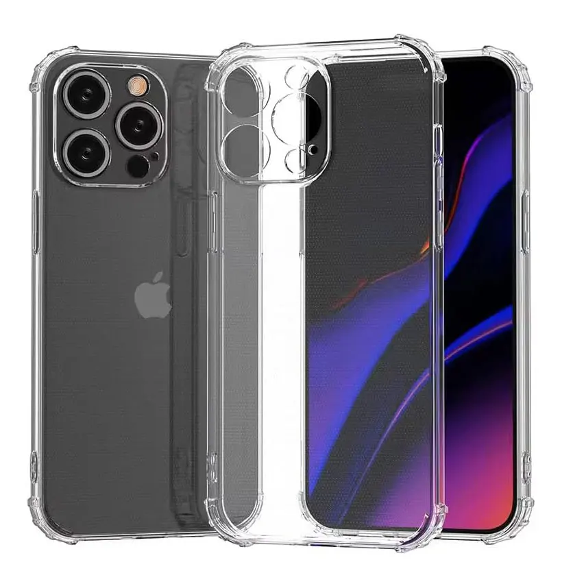 

Clear Case for iPhone 11 12 13 14 15 16 Pro Max Shockproof Protection Soft TPU Transparent Cover Clear Phone Bumper Case 16 Plus