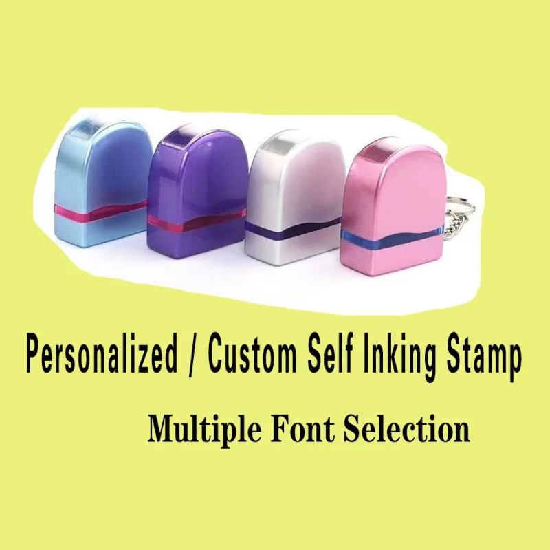 Customized Name Stamp【Free ink】Custom  Name Ink Signature Stamp  Selfing-Inking Personalized Letter Stamp For School Student