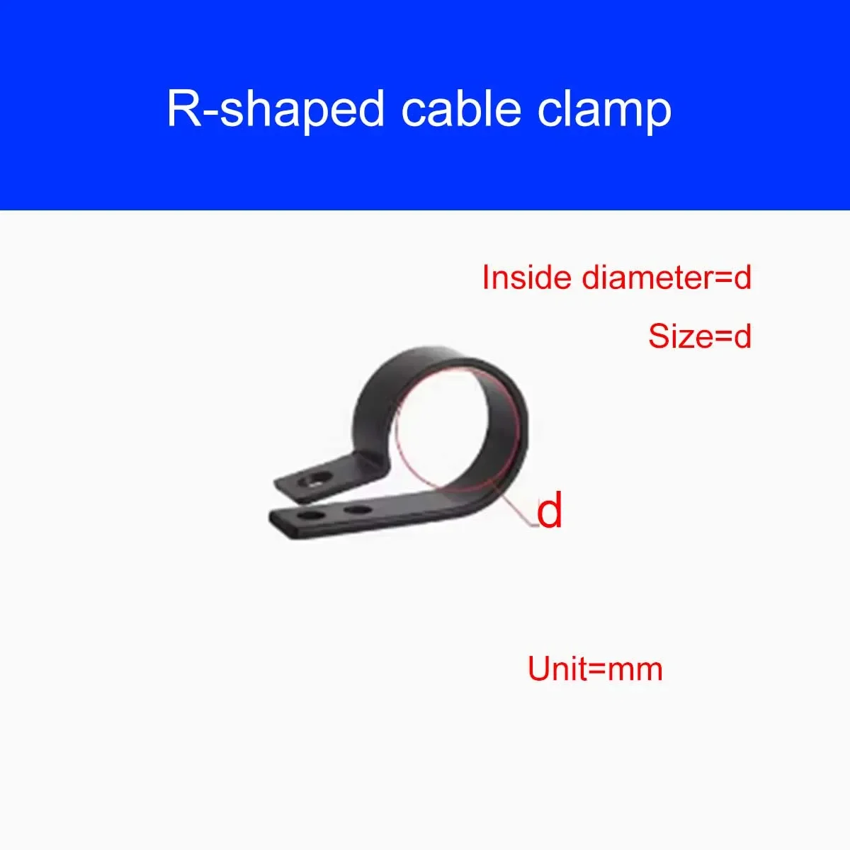 

Black R-Shaped Cable Clip/Thickened Wiring Fixing Button Plastic Clip