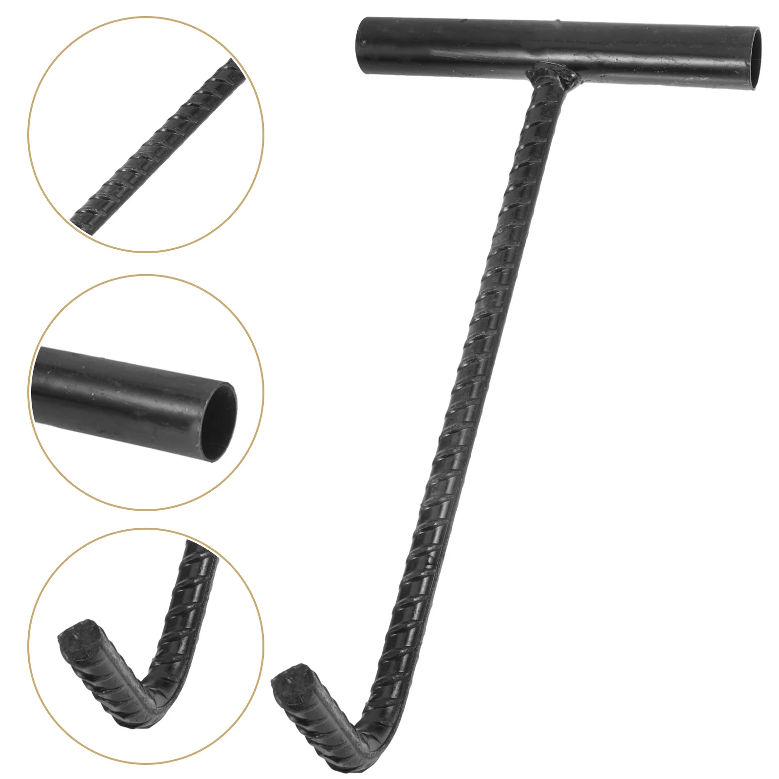 

T-hook Handle Manhole Accessories Cover Rolling Door Steel Lifter Metal Spring Pull