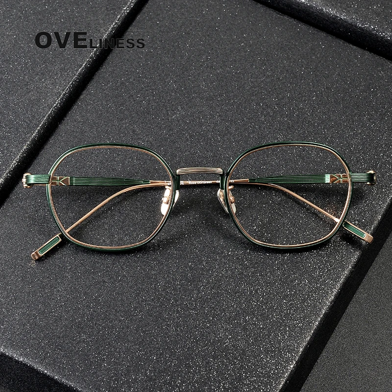 2025 Ultra-light Fashion Polygonal Eyewear eyeglasses frames Men High-quality Pure Titanium Retro Glasses Frame Women spectacles