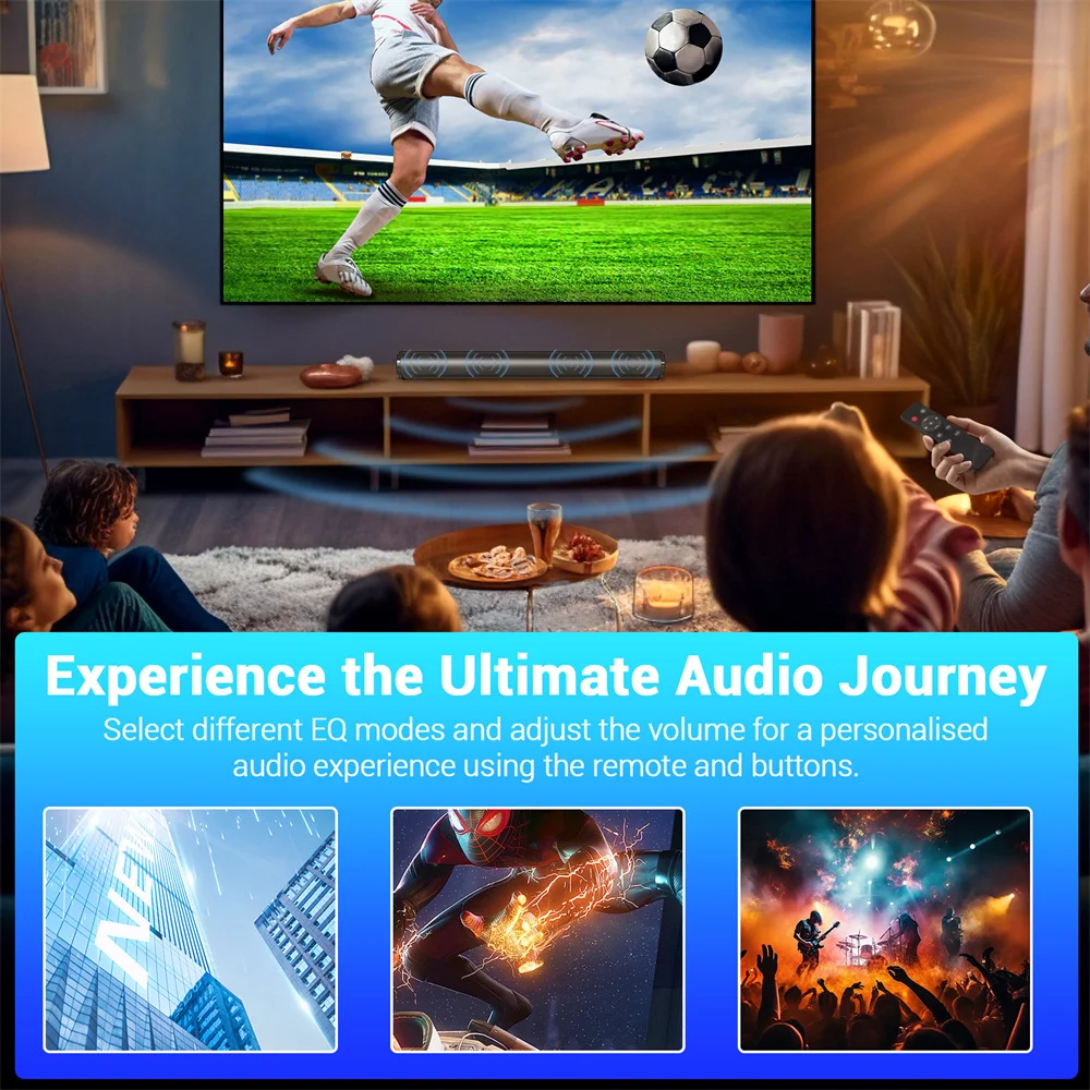 Barra de som tv sistema de som bluetooth alto-falante sem fio subwoofer baixo home theater recarregável lound alto-falante portátil