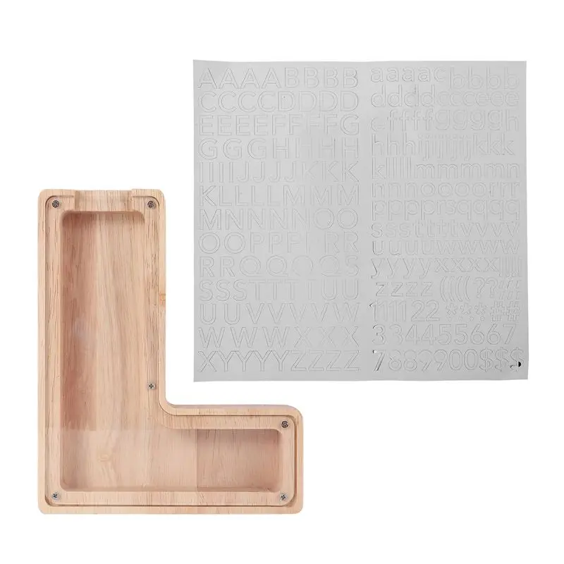 

Wooden Personalized Piggy Bank Alphabet For Kids Money Jar Coin Adults Saving Box Letter Decor