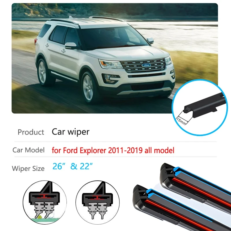 

for Ford Explorer U502 MK5 2011~2019 Car Wiper Blades Front Window Windshield Car Accessories 2012 2013 2014 2015 2016 2017 2018