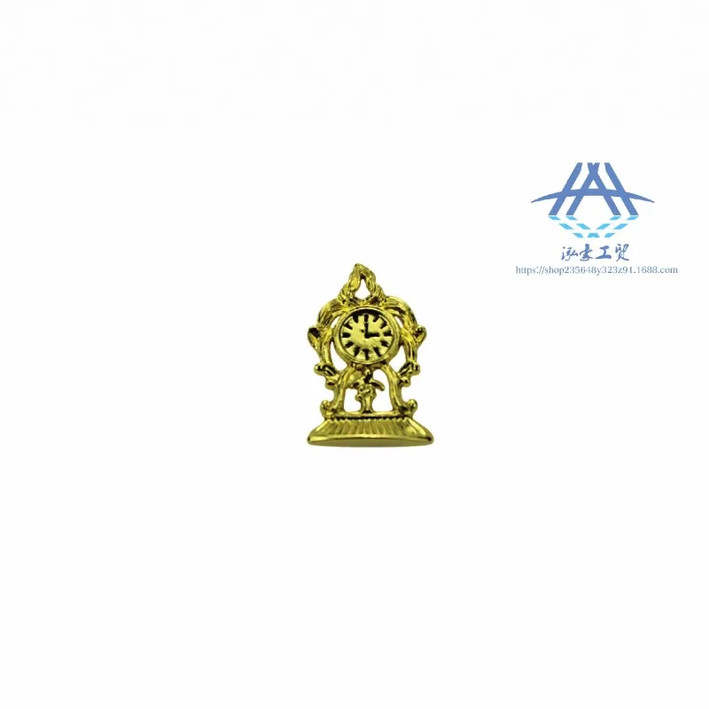 1:12 miniatuur gouden klok poppenhuisaccessoires simulatie vintage klok speelgoed model micro-scène creatieve prachtige decoratie